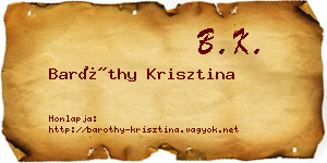 Baróthy Krisztina névjegykártya